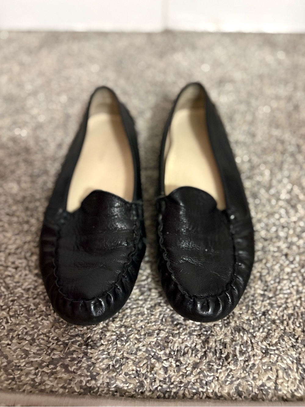 Cole Haan Black Leather Slip-On Moccasin Loafers